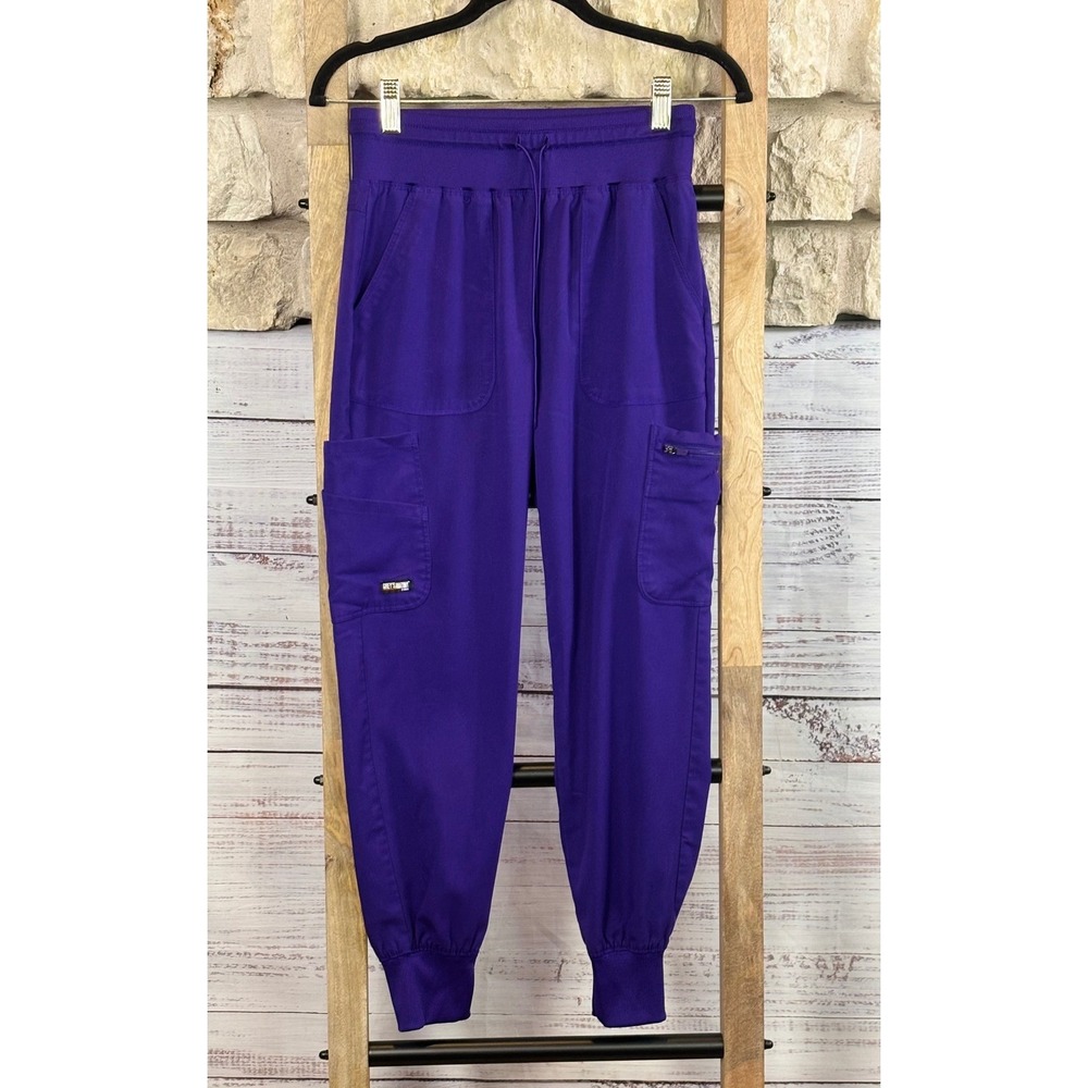 Greys Anatomy by Barco Spandex Stretch Scrub Joggers Deep Purple XSP